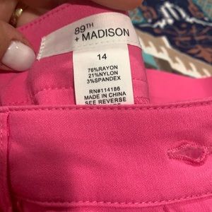 Size 14 Pink pants 89th & madison NWT